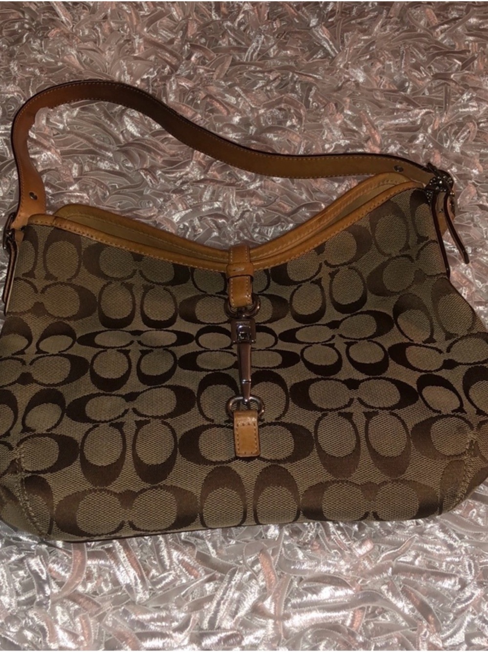 Coach Brown/Tan Signature Shoulder Bag
